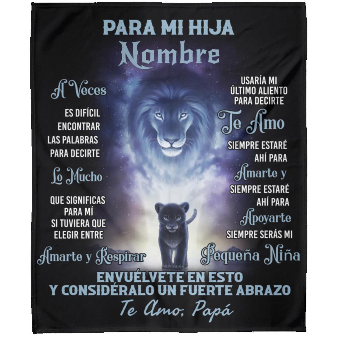 Daughter (Blue Lion 2) Personalized Blanket 