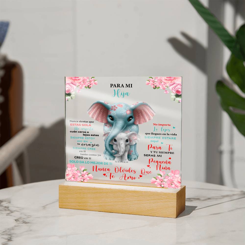 Hija-Elefante | Placa de Acrílico Cuadrada