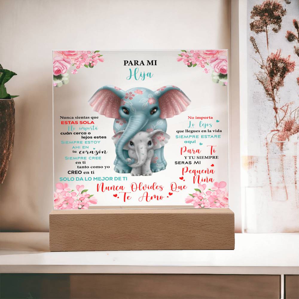 Hija-Elefante | Placa de Acrílico Cuadrada