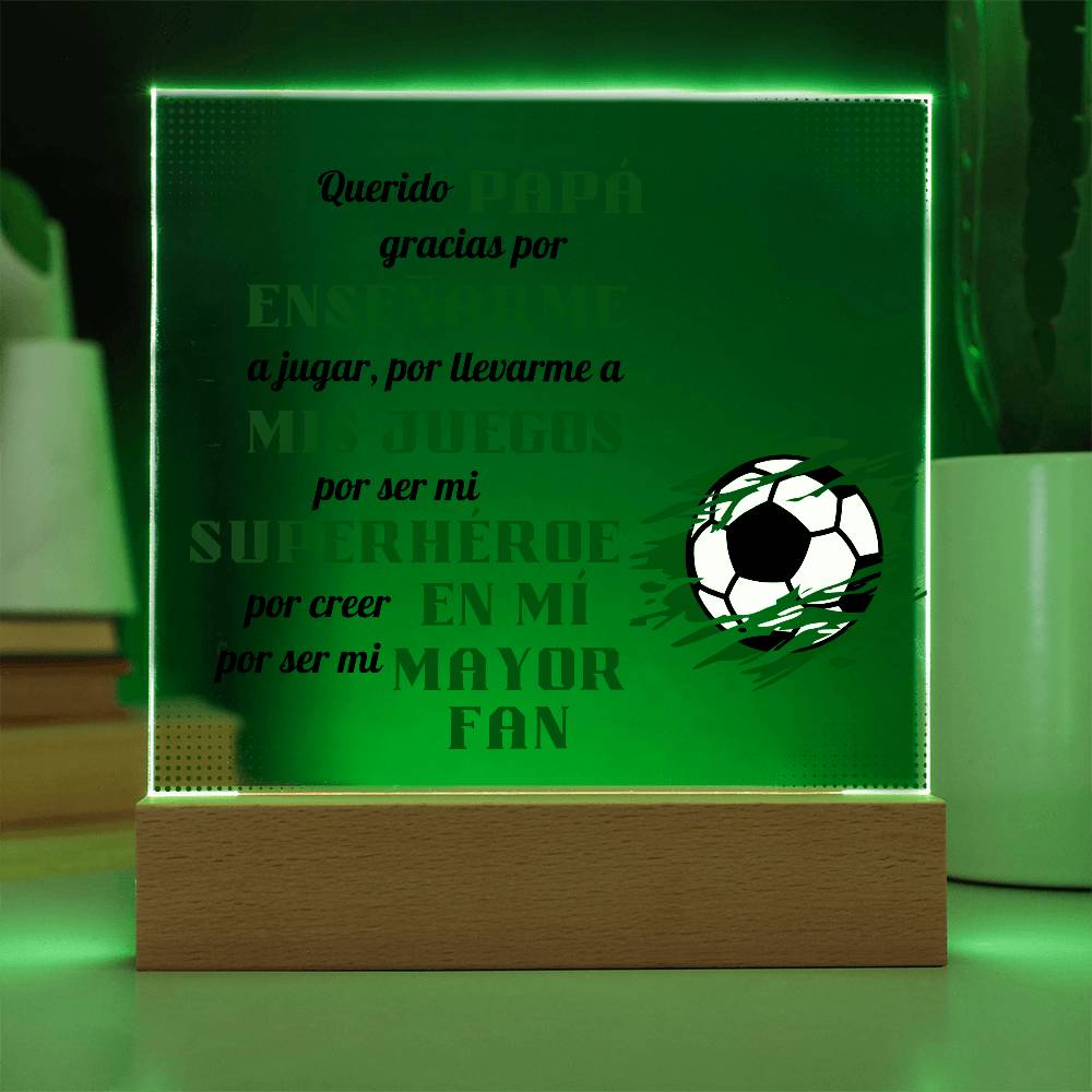 Querido Papá (Soccer) | Placa de Acrílico Cuadrada