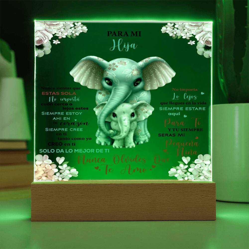 Hija-Elefante | Placa de Acrílico Cuadrada