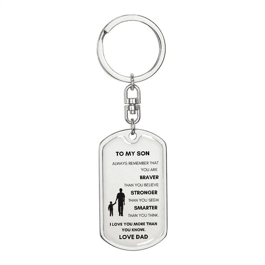 To My Son | Dog Tag Keychain