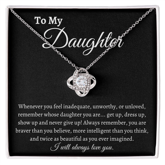 To My Daughter | Love Knot Necklace | BLK Card 